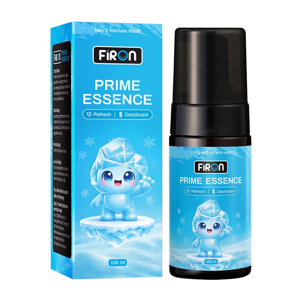 Dung dịch vệ sinh nam Firon Prime Essence 100ml - Dạng bọt, hương bạc hà tươi mát