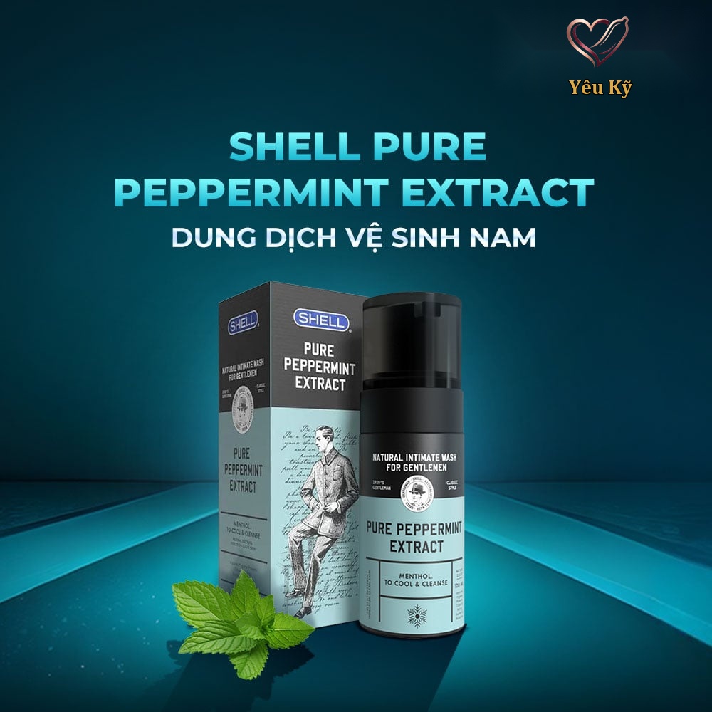 Dung dịch vệ sinh nam dạng bọt, tinh chất bạc hà tươi mát Shell Pure Peppermint Extract - 100ml - Ảnh 2