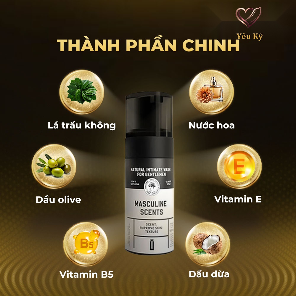 Dung dịch vệ sinh nam dạng bọt, hương thơm nam tính Shell Masculine Scents - 100ml - Ảnh 3