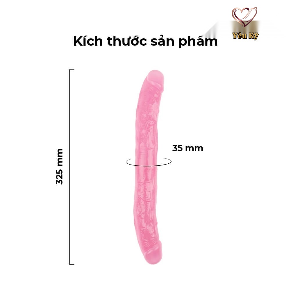 Dương vật giả 2 đầu Chisa Hi-Rubber 12.8 Inch Hồng - Ảnh 2
