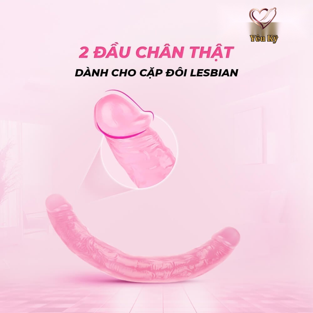 Dương vật giả 2 đầu Chisa Hi-Rubber 12.8 Inch Hồng - Ảnh 5