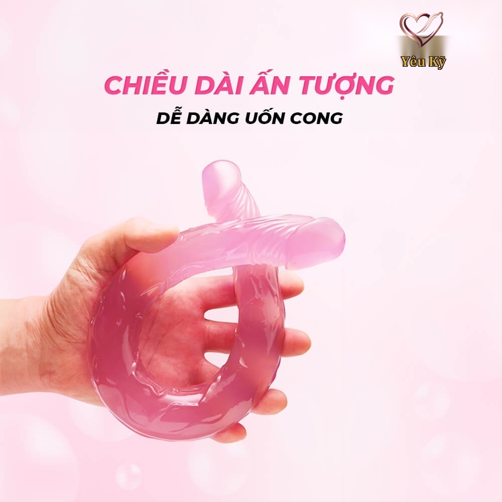 Dương vật giả 2 đầu Chisa Hi-Rubber 12.8 Inch Hồng - Ảnh 6