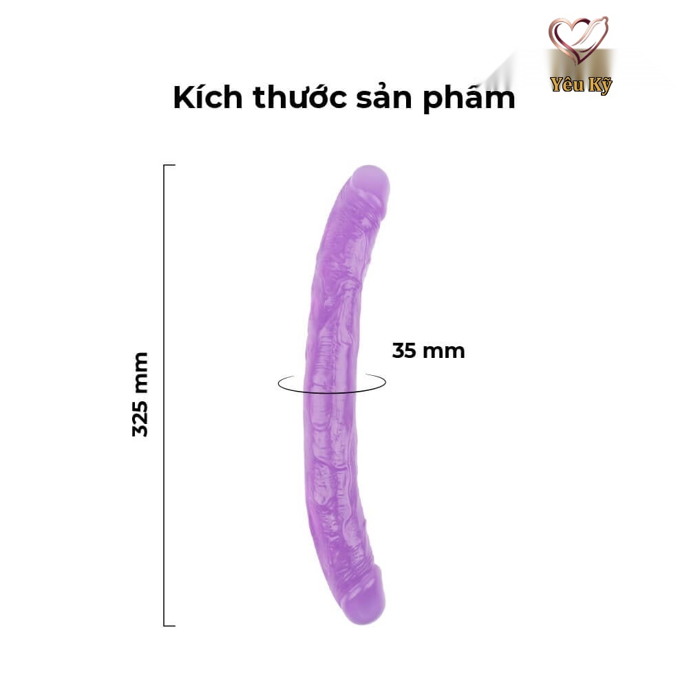 Dương vật giả 2 đầu Chisa Hi-Rubber 12.8 Inch Tím - Ảnh 2