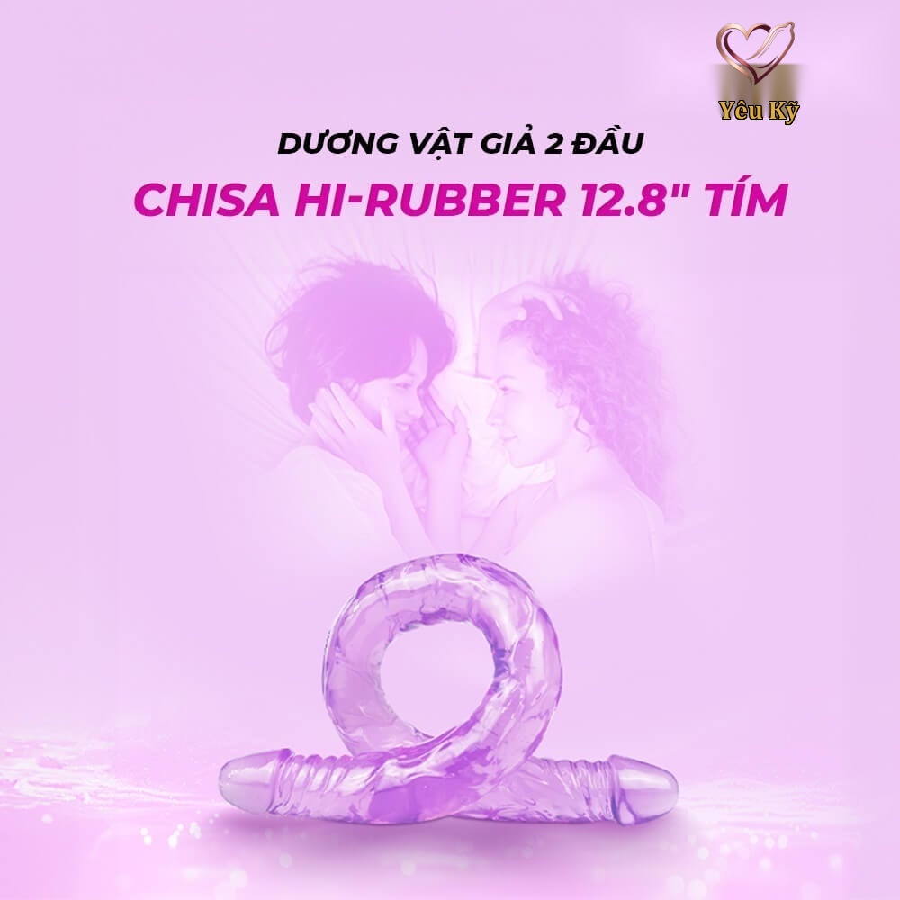 Dương vật giả 2 đầu Chisa Hi-Rubber 12.8 Inch Tím - Ảnh 3