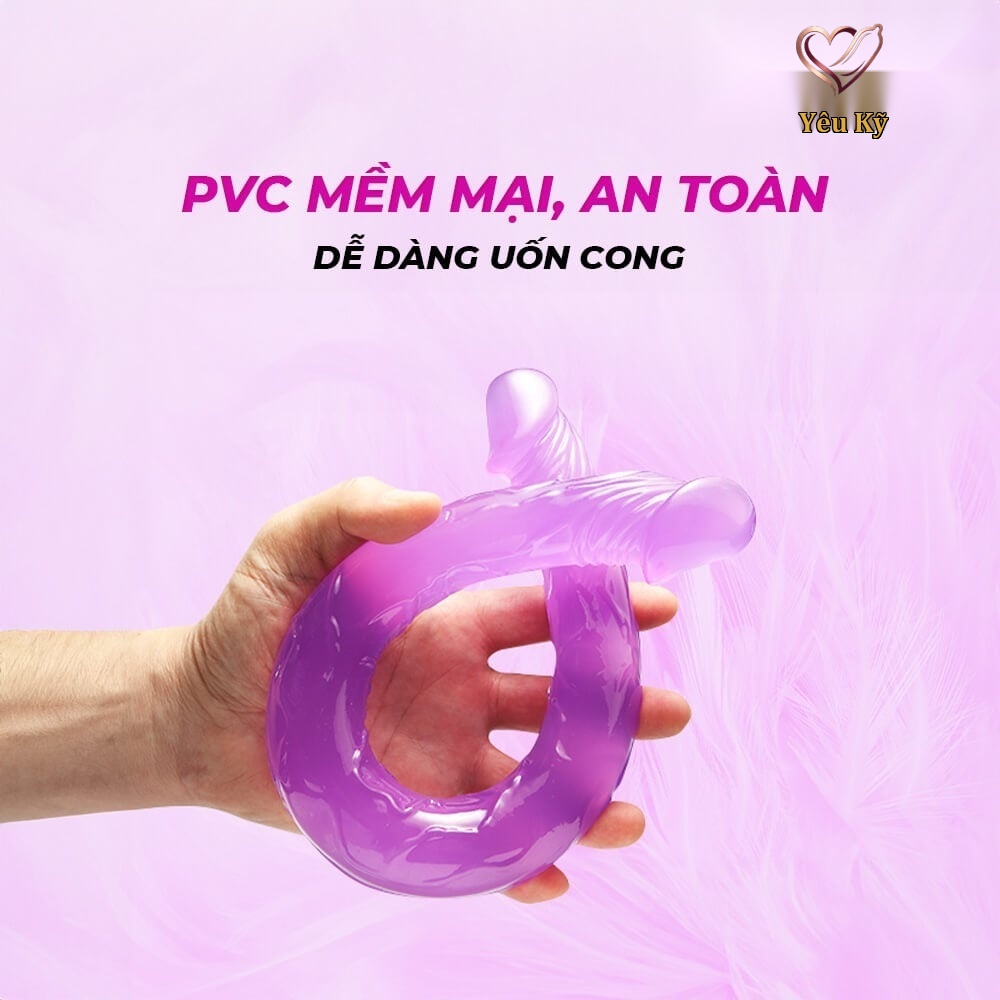 Dương vật giả 2 đầu Chisa Hi-Rubber 12.8 Inch Tím - Ảnh 5