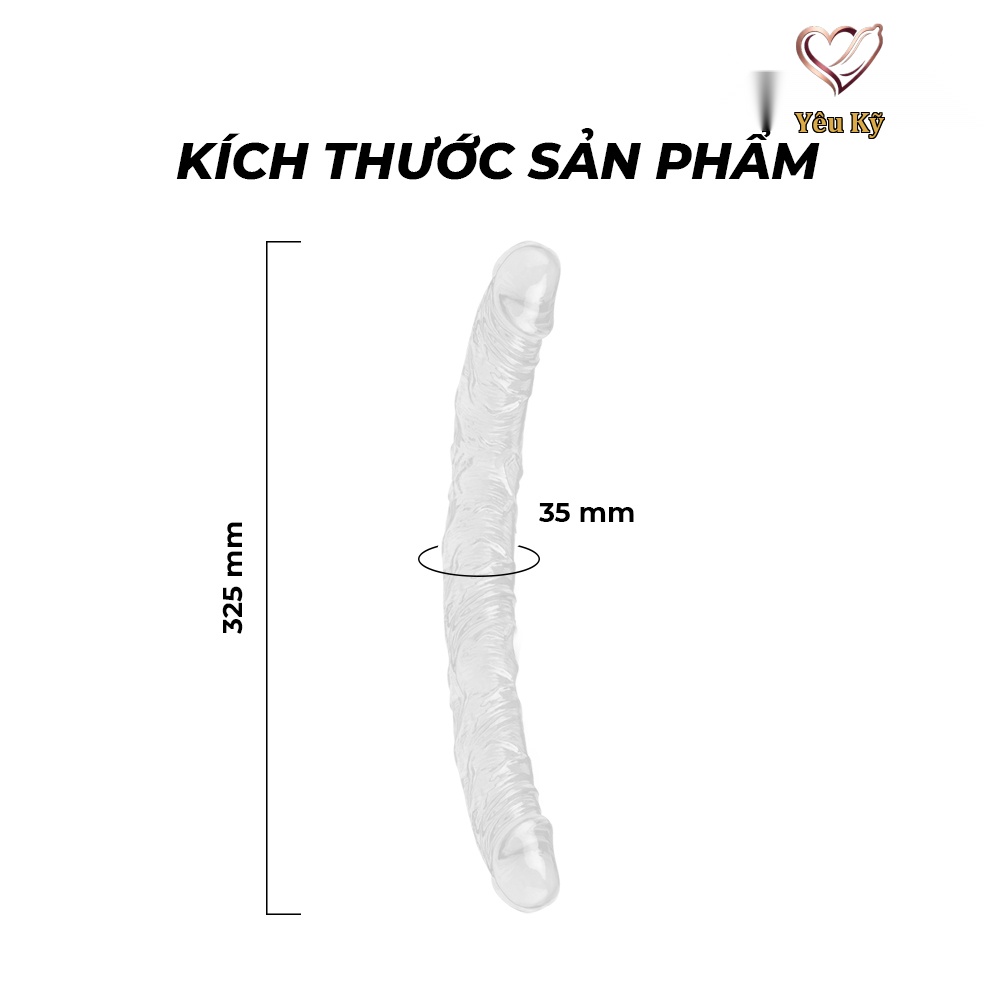 Dương vật giả 2 đầu Chisa Hi-Rubber 12.8 Inch Trắng - Ảnh 2
