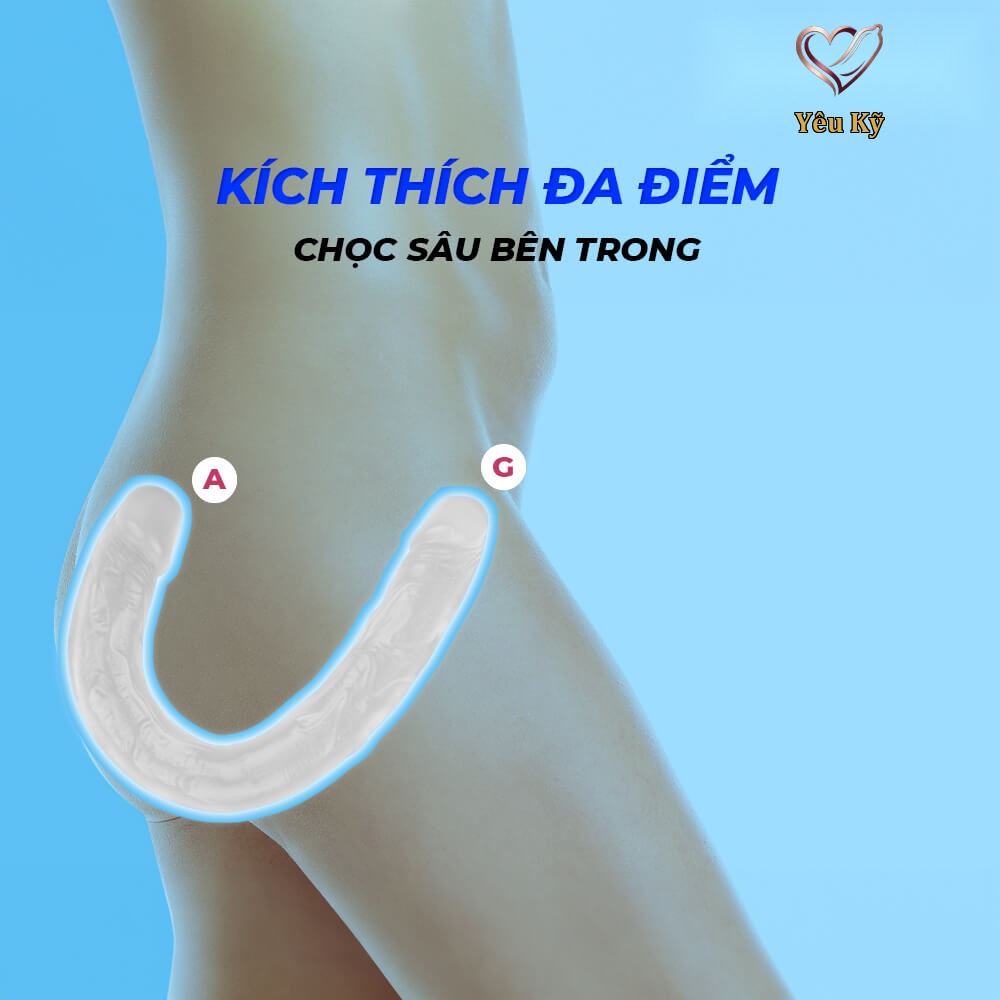 Dương vật giả 2 đầu Chisa Hi-Rubber 12.8 Inch Trắng - Ảnh 6