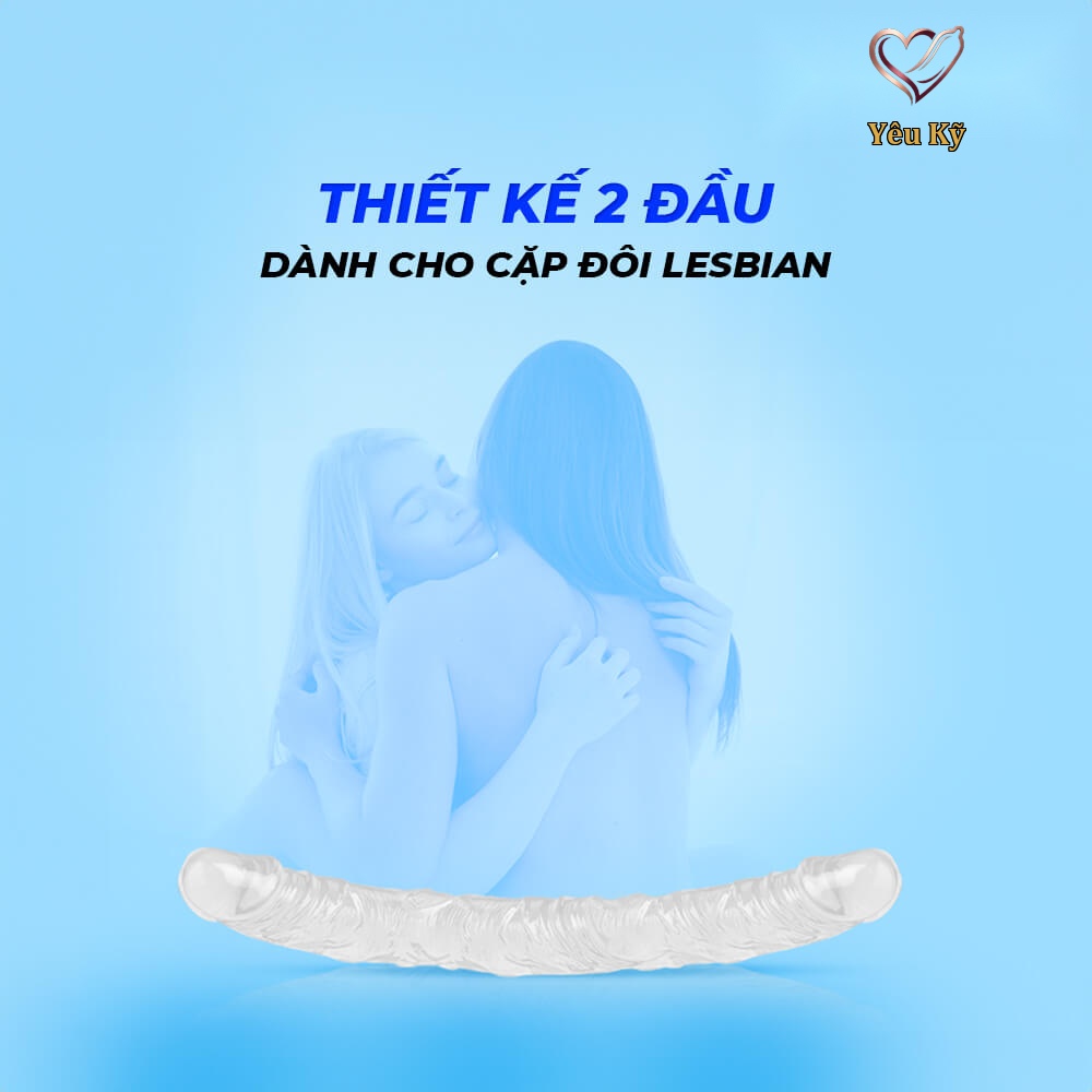 Dương vật giả 2 đầu Chisa Hi-Rubber 12.8 Inch Trắng - Ảnh 5