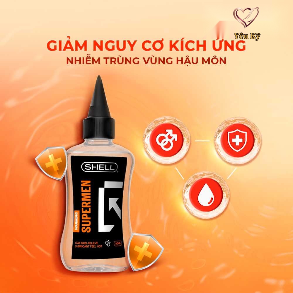Gel bôi trơn hậu môn ấm nóng Shell Supermen Warming - Chai 90ml - Ảnh 7