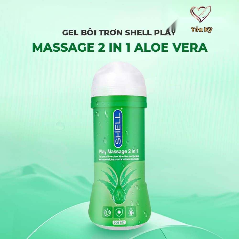 Gel bôi trơn Shell Play Massage 2 in 1 Aloe Vera - Chai 200ml - Ảnh 2