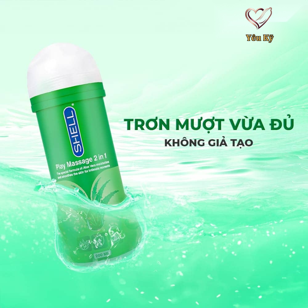 Gel bôi trơn Shell Play Massage 2 in 1 Aloe Vera - Chai 200ml - Ảnh 6