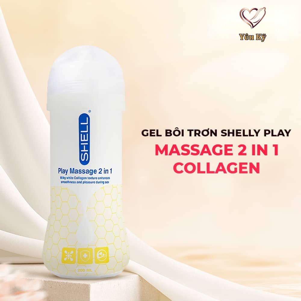 Gel bôi trơn Shell Play Massage 2 in 1 Collagen - Chai 200ml - Ảnh 2