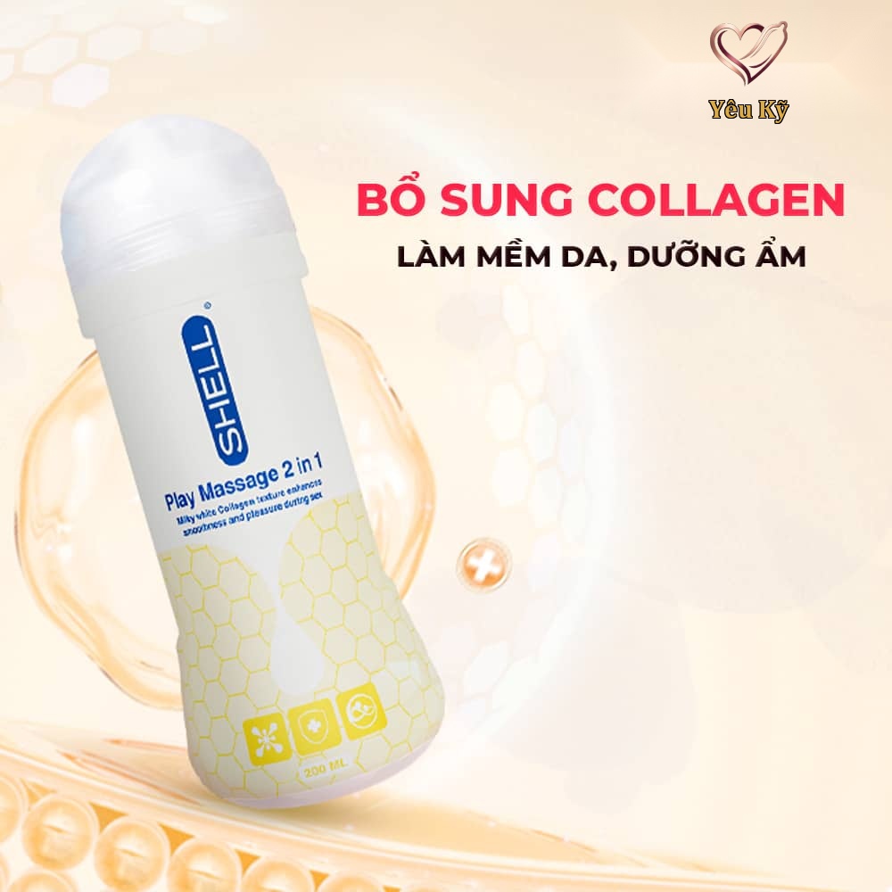 Gel bôi trơn Shell Play Massage 2 in 1 Collagen - Chai 200ml - Ảnh 4