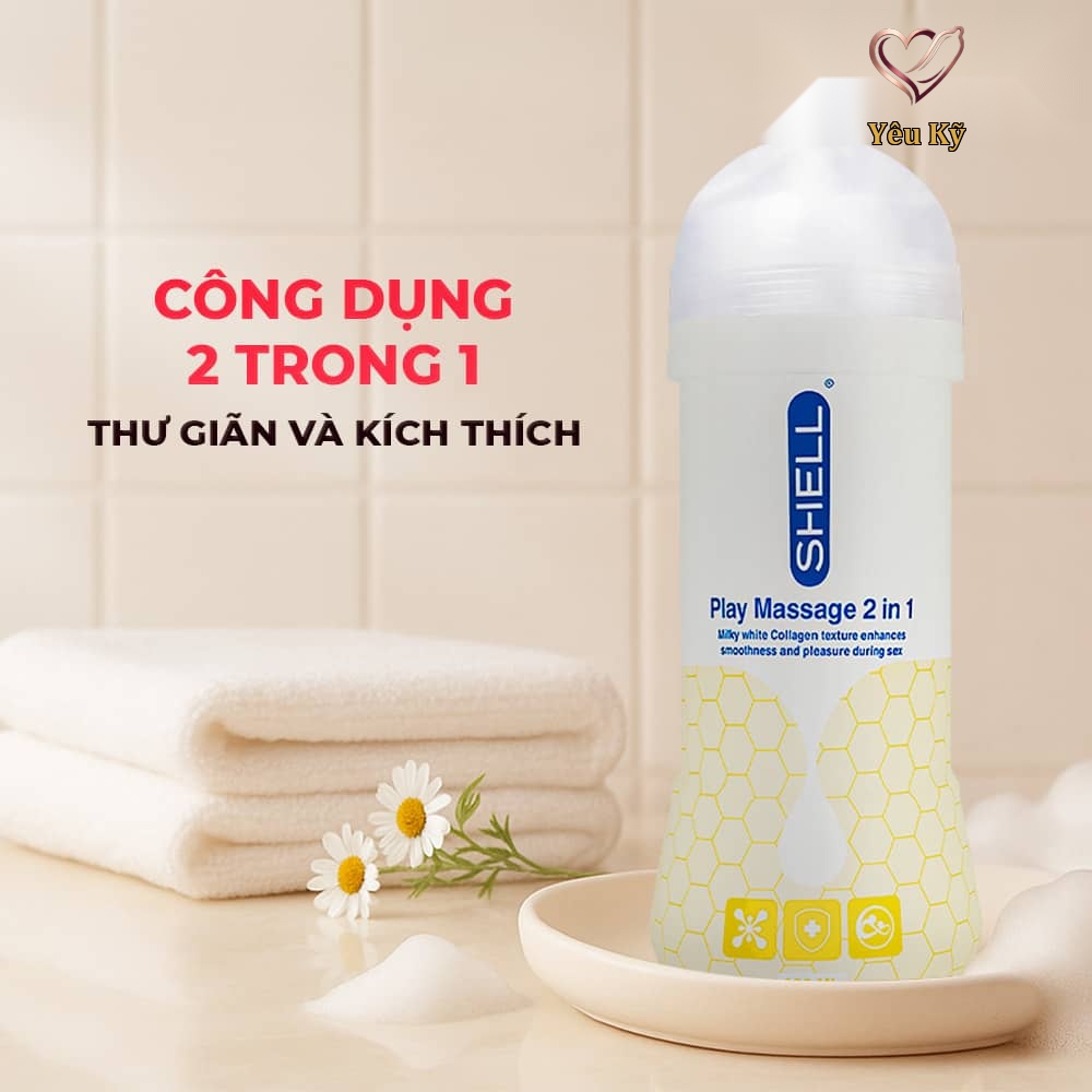 Gel bôi trơn Shell Play Massage 2 in 1 Collagen - Chai 200ml - Ảnh 5