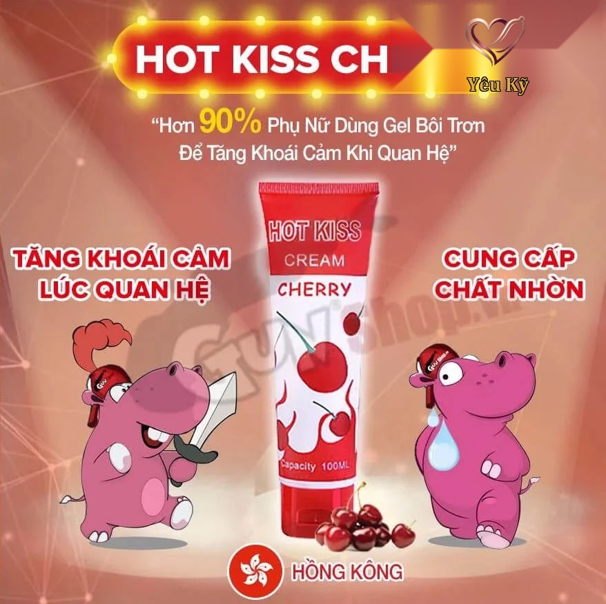 Gel bôi trơn hương cherry Hot Kiss - Chai 100ml - Ảnh 3