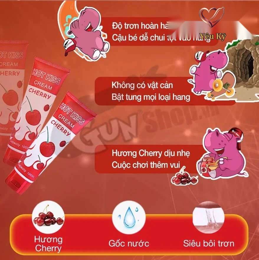Gel bôi trơn hương cherry Hot Kiss - Chai 100ml - Ảnh 4