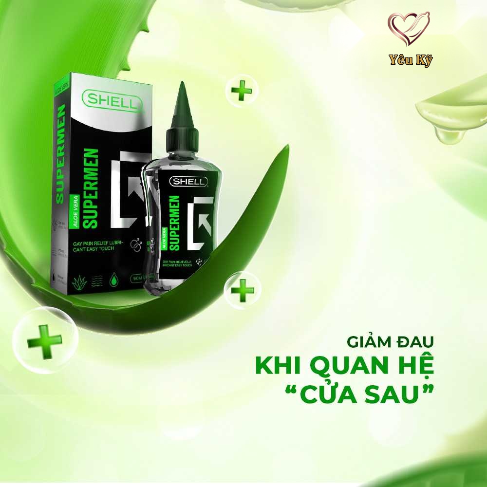Gel bôi trơn hậu môn tinh chất lô hội Shell Supermen Aloe Vera - Chai 90ml - Ảnh 3