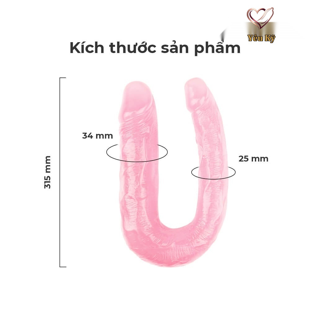 Dương vật giả 2 đầu Chisa Hi-Rubber 13 Inch Hồng - Ảnh 2
