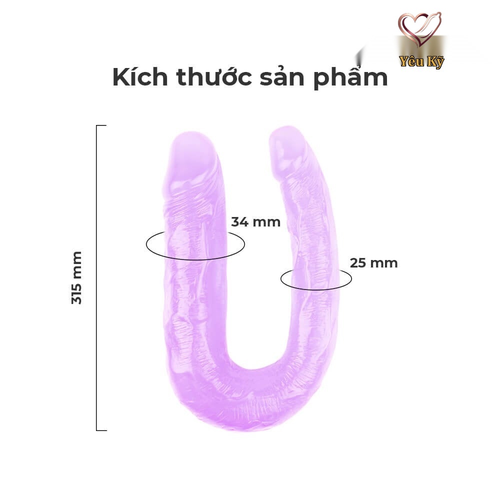 Dương vật giả 2 đầu Chisa Hi-Rubber 13 Inch Tím - Ảnh 2