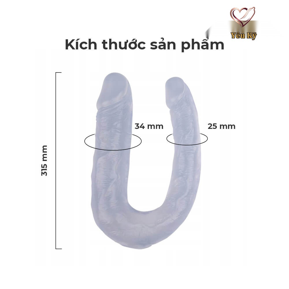 Dương vật giả 2 đầu Chisa Hi-Rubber 13 Inch Trắng - Ảnh 2