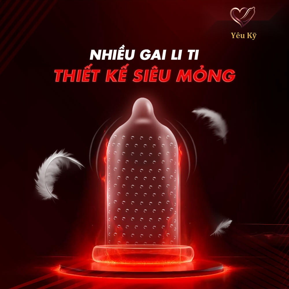 Bao cao su Juncai 001 Okamto G-Spot Black - Siêu mỏng, gai li ti - Hộp 10 cái - Ảnh 4