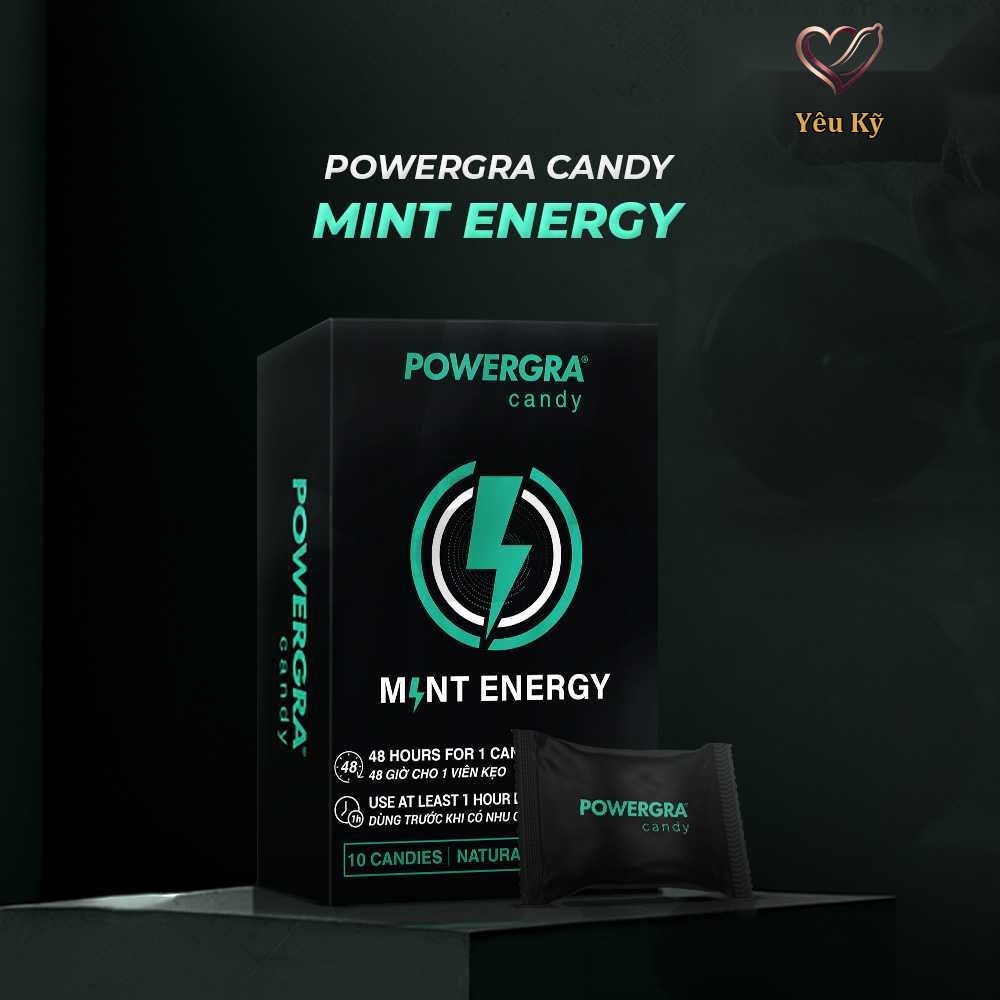 Kẹo bạc hà Powergra Mint Energy tăng cường sinh lý - Hộp 10 viên - Ảnh 2