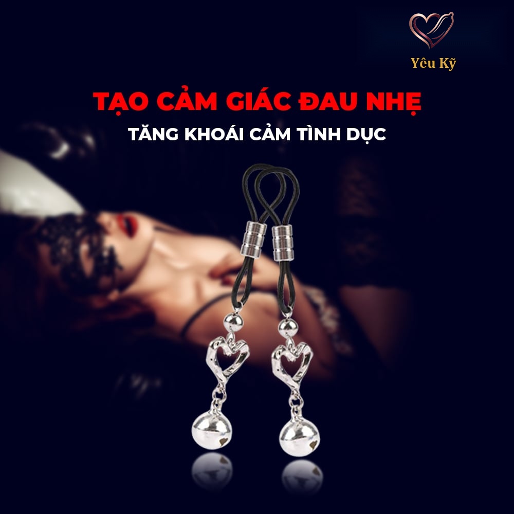 Kẹp vú kích thích đầu ti Chisa Senuelo Heart Echo Nipple Clamps - Ảnh 5