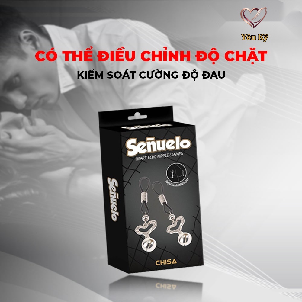 Kẹp vú kích thích đầu ti Chisa Senuelo Heart Echo Nipple Clamps - Ảnh 6