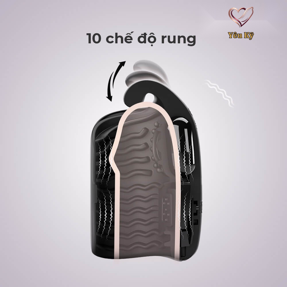 Máy tập dương vật kết hợp thủ dâm Pretty Love Black Glans Trainer - Ảnh 3