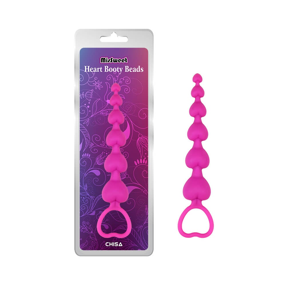 Que kích thích hậu môn Chisa Heart Booty Beads-Pink
