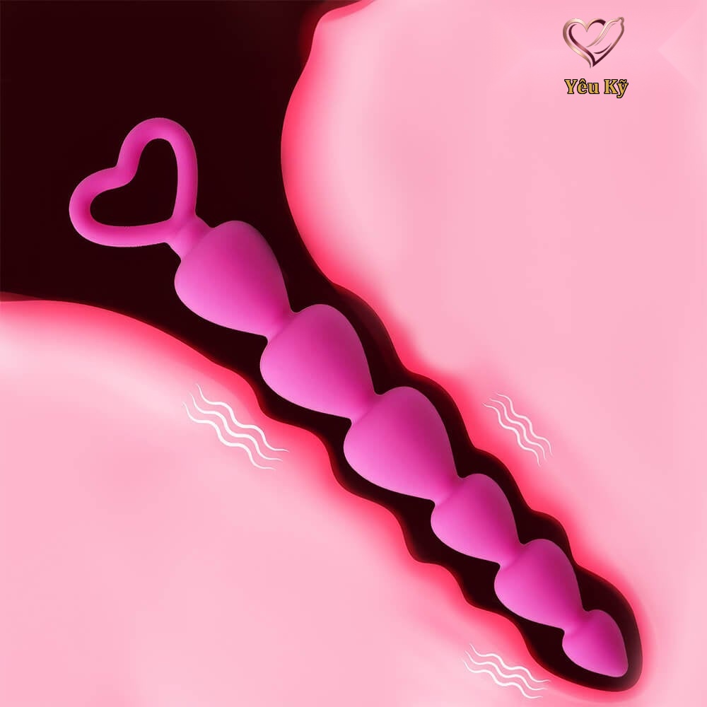 Que kích thích hậu môn Chisa Heart Booty Beads-Pink - Ảnh 3