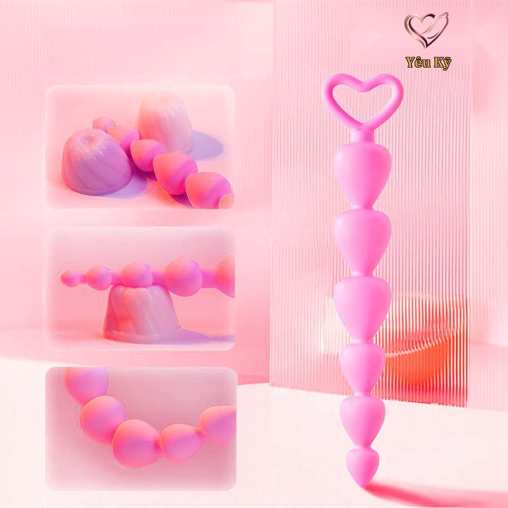 Que kích thích hậu môn Chisa Heart Booty Beads-Pink - Ảnh 4