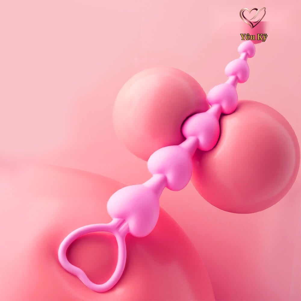 Que kích thích hậu môn Chisa Heart Booty Beads-Pink - Ảnh 5