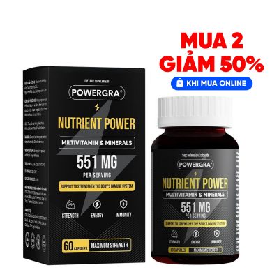 Viên uống bổ sung vitamin tổng hợp và khoáng chất Powergra Nutrient Power - Hộp 60 viên