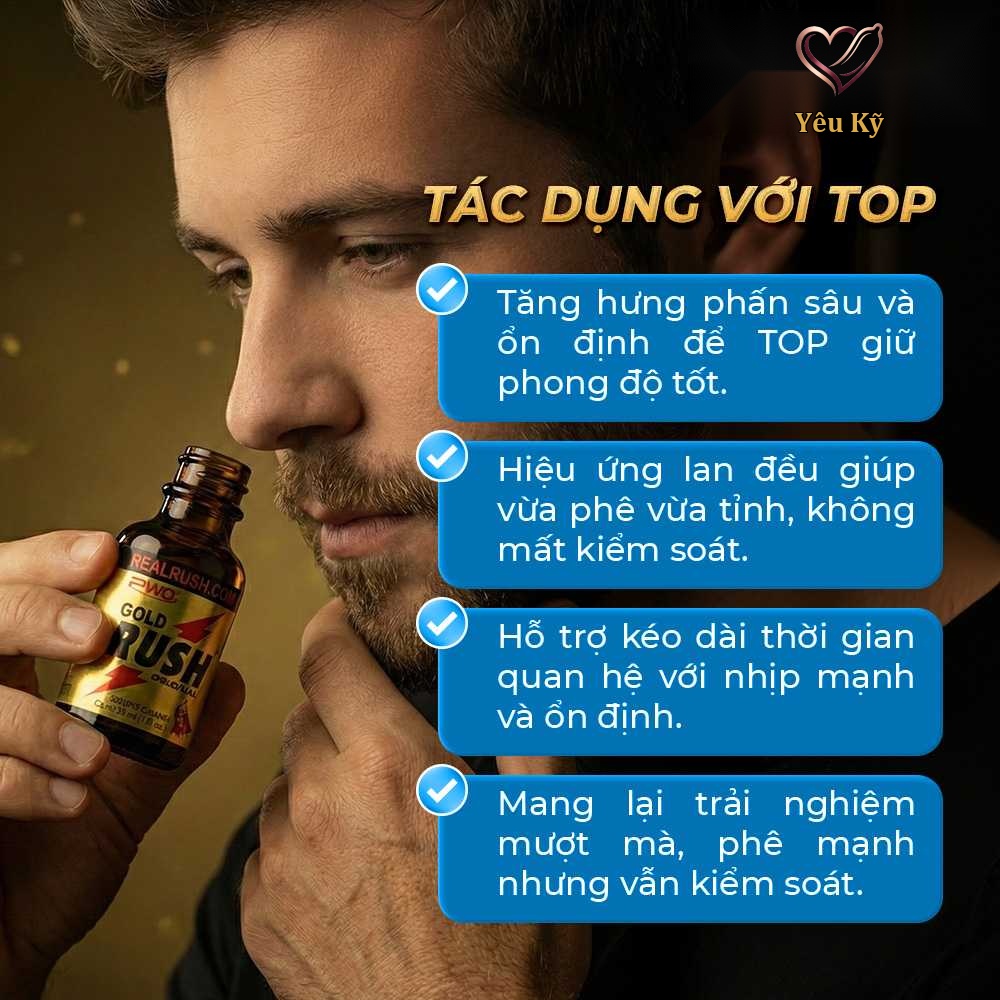 Chai hít tăng khoái cảm Popper PWD USA Gold Rush Original - Chai 30ml - Ảnh 3