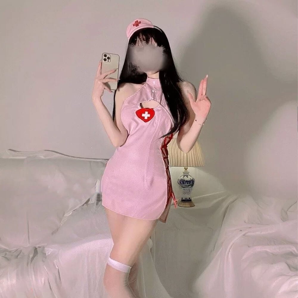 Thời trang sexy cosplay nữ y tá màu hồng YT14