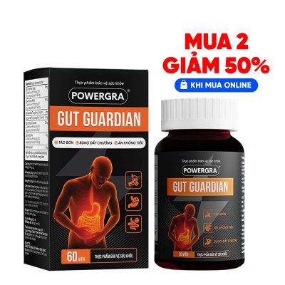 Viên uống hỗ trợ tiêu hóa Powergra Gut Guardian - Hộp 60 viên