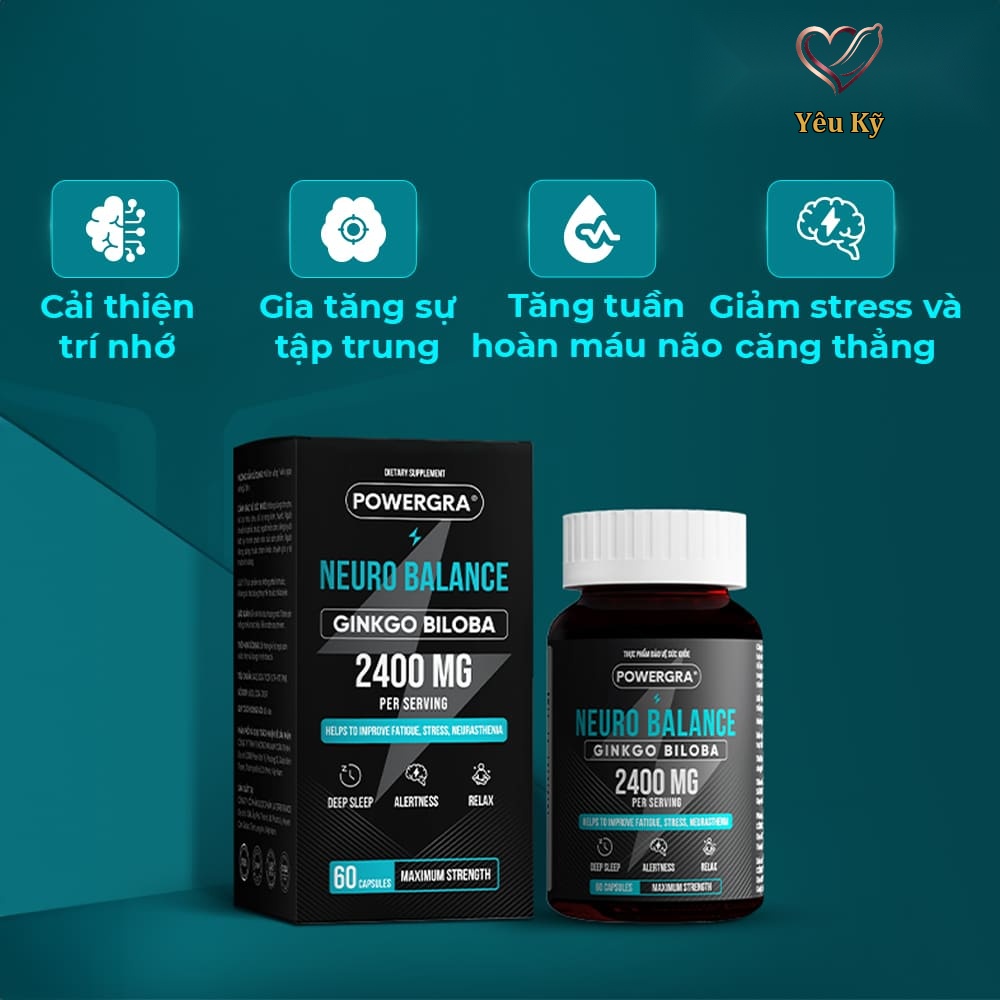 Viên uống bổ não, tăng cường trí nhớ Powergra Neuro Balance - Hộp 60 viên - Ảnh 2