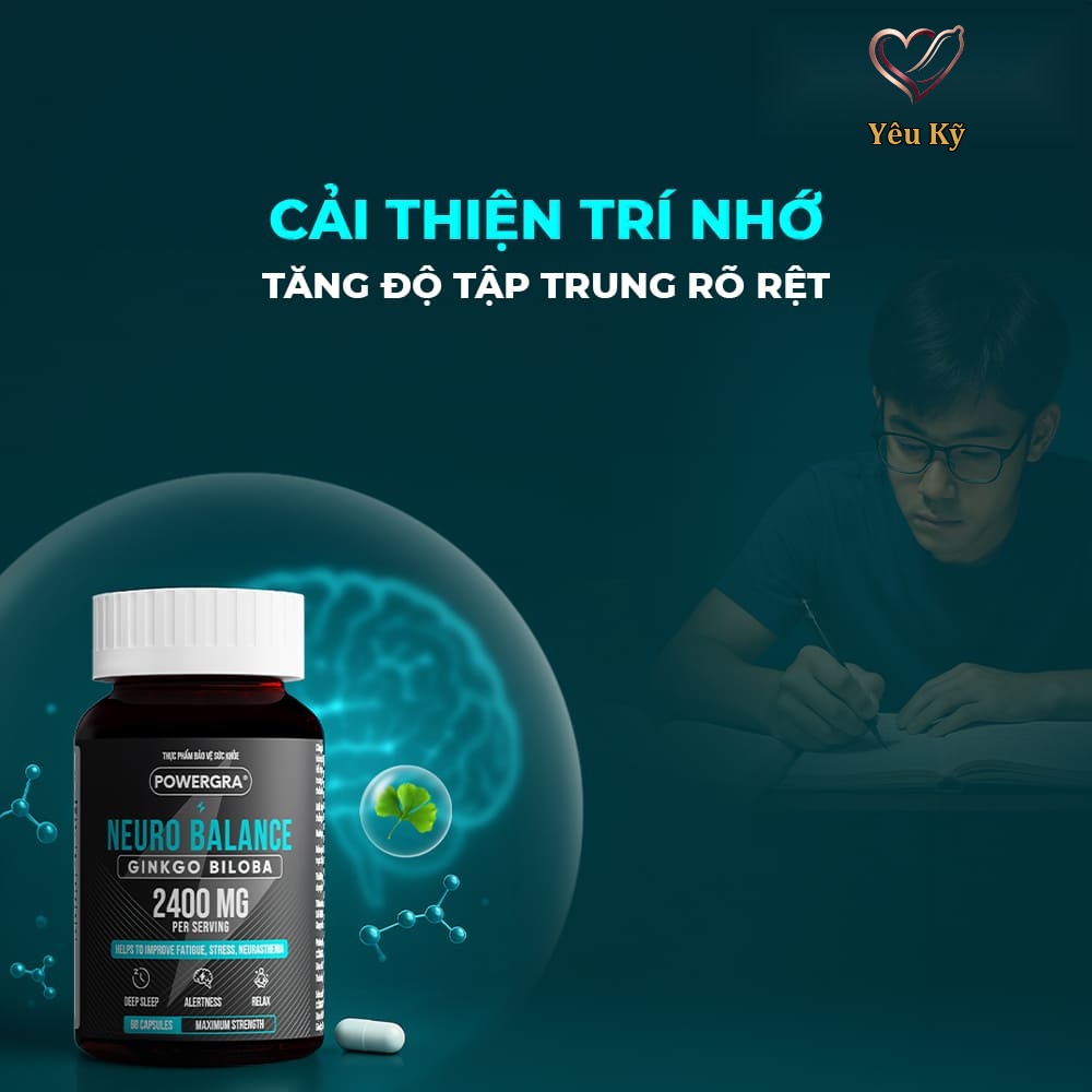 Viên uống bổ não, tăng cường trí nhớ Powergra Neuro Balance - Hộp 60 viên - Ảnh 5