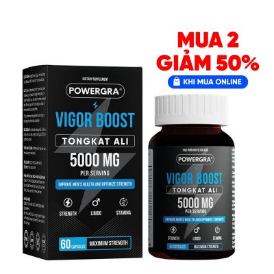 Viên uống phục hồi và tăng cường sinh lý nam giới Powergra Vigor Boost TongKat Ali - Hộp 60 viên