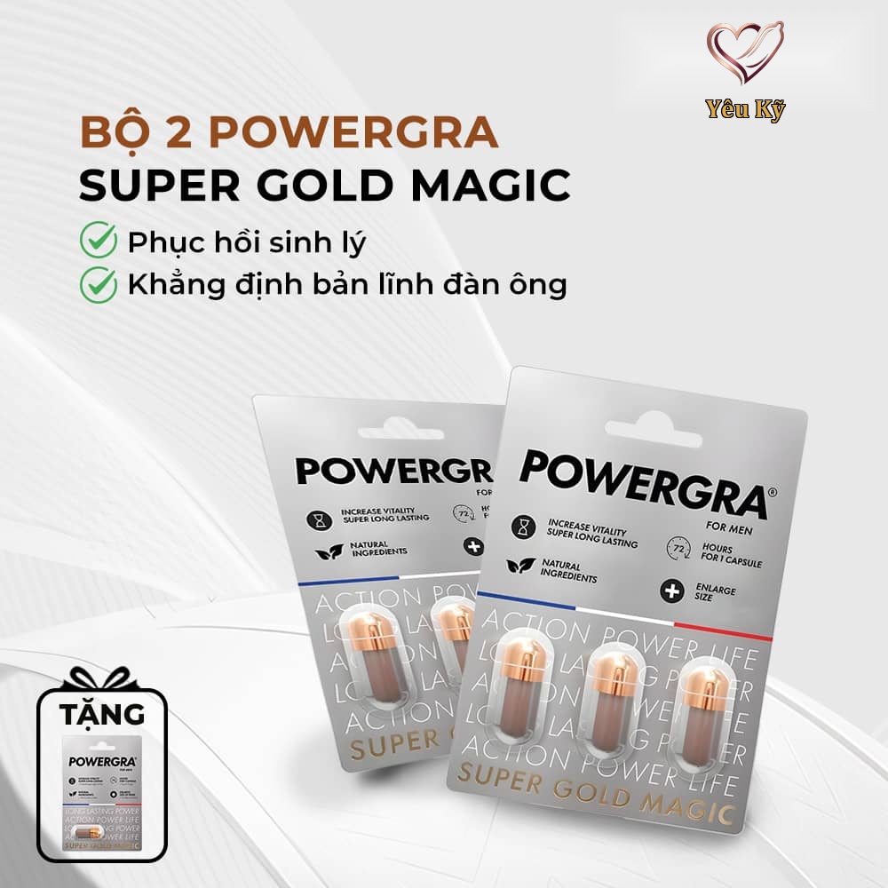 Bộ 2 vỉ 3 viên uống tăng kích thước, kéo dài thời gian Powergra For Men (Super Gold Magic) tặng kèm vỉ 1 viên - Ảnh 2