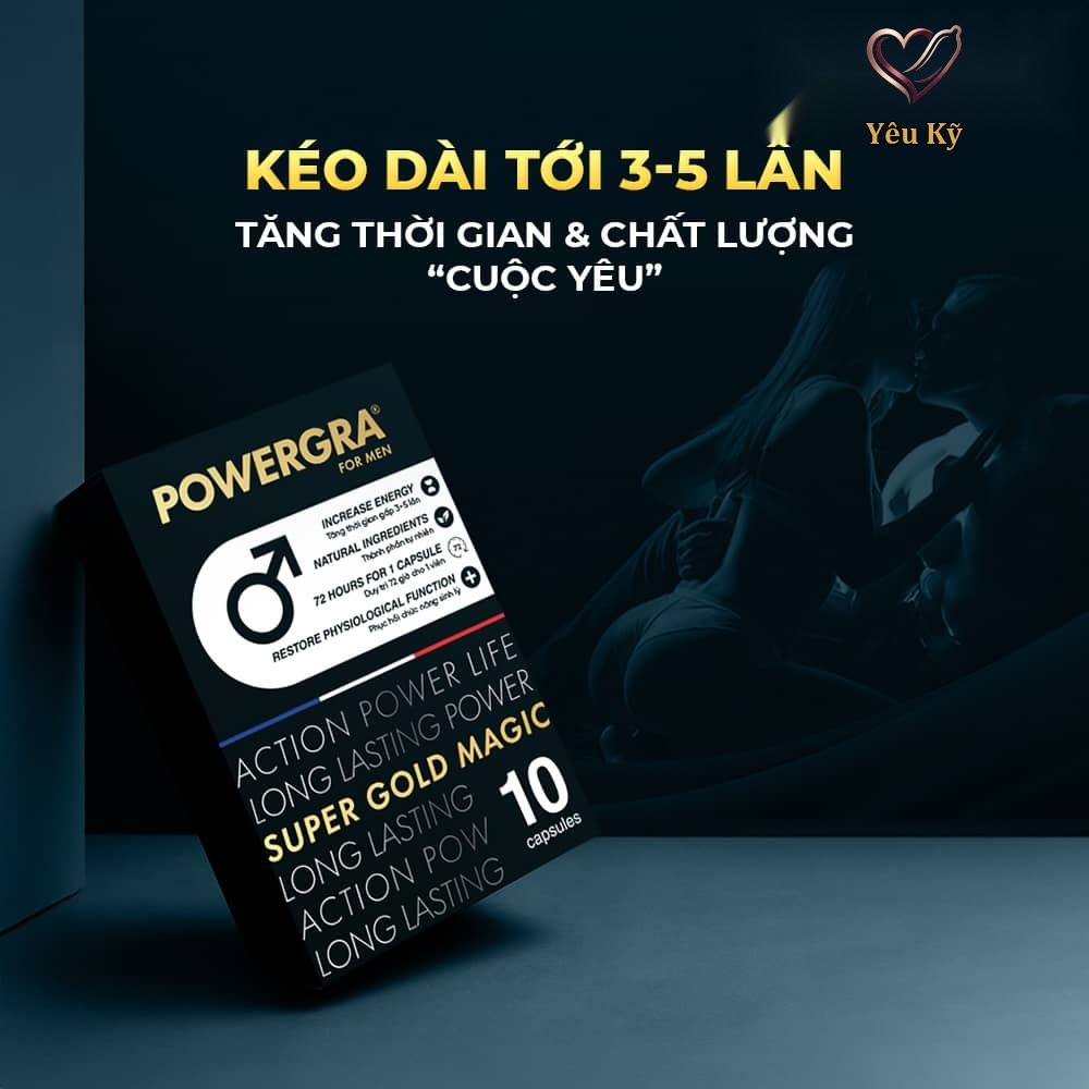 Viên uống tăng kích thước, kéo dài thời gian Powergra For Men (Super Gold Magic) - Hộp 10 viên - Ảnh 4