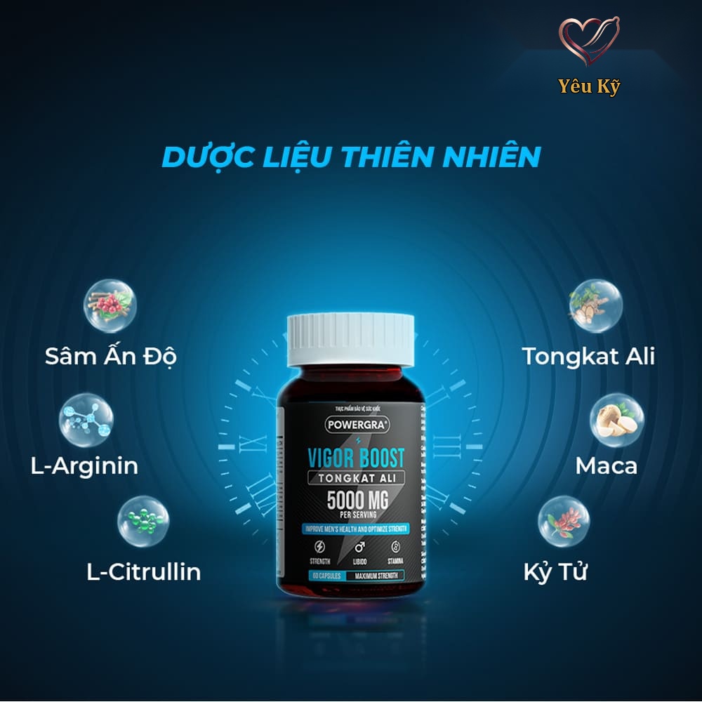 Viên uống phục hồi và tăng cường sinh lý nam giới Powergra Vigor Boost TongKat Ali - Hộp 60 viên - Ảnh 3